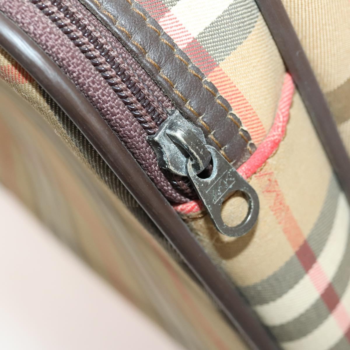 Burberrys Nova Check Boston Bag Canvas Brown Auth mr2028