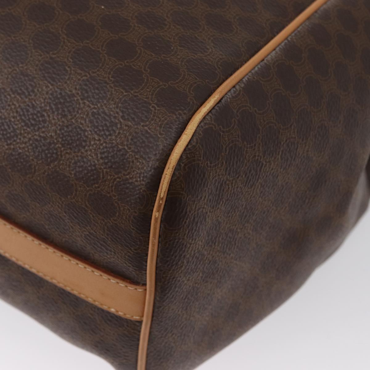 CELINE Macadam Canvas Tote Bag PVC Leather Brown Gold Auth mr2036