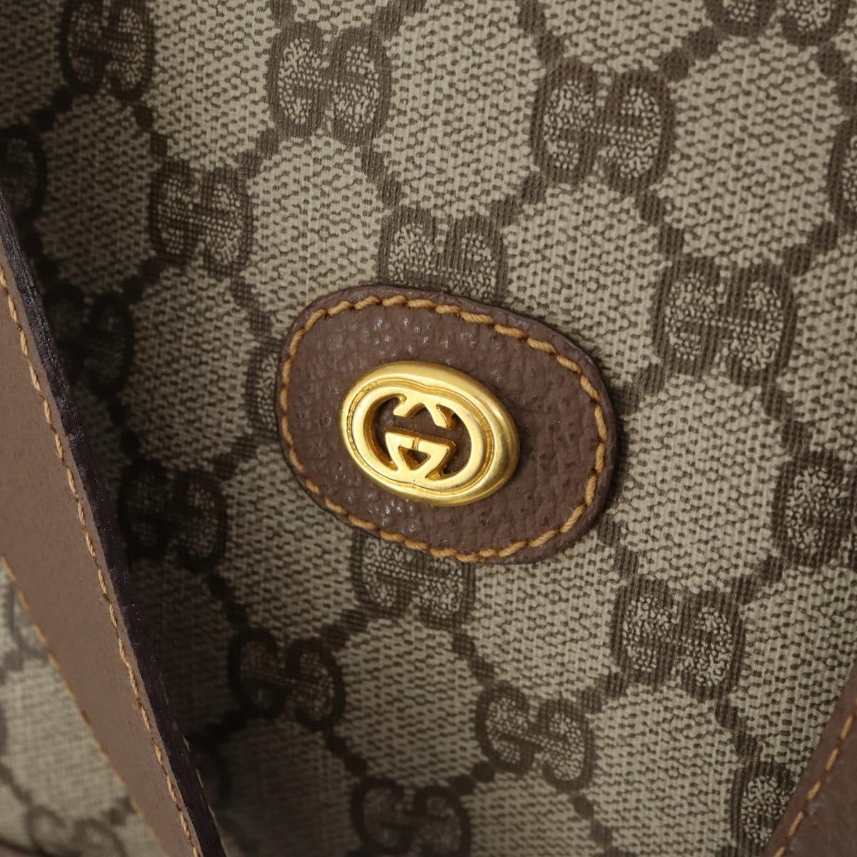 GUCCI GG Supreme Boston Bag PVC Beige Gold 012 1095 6080 Auth mr2046
