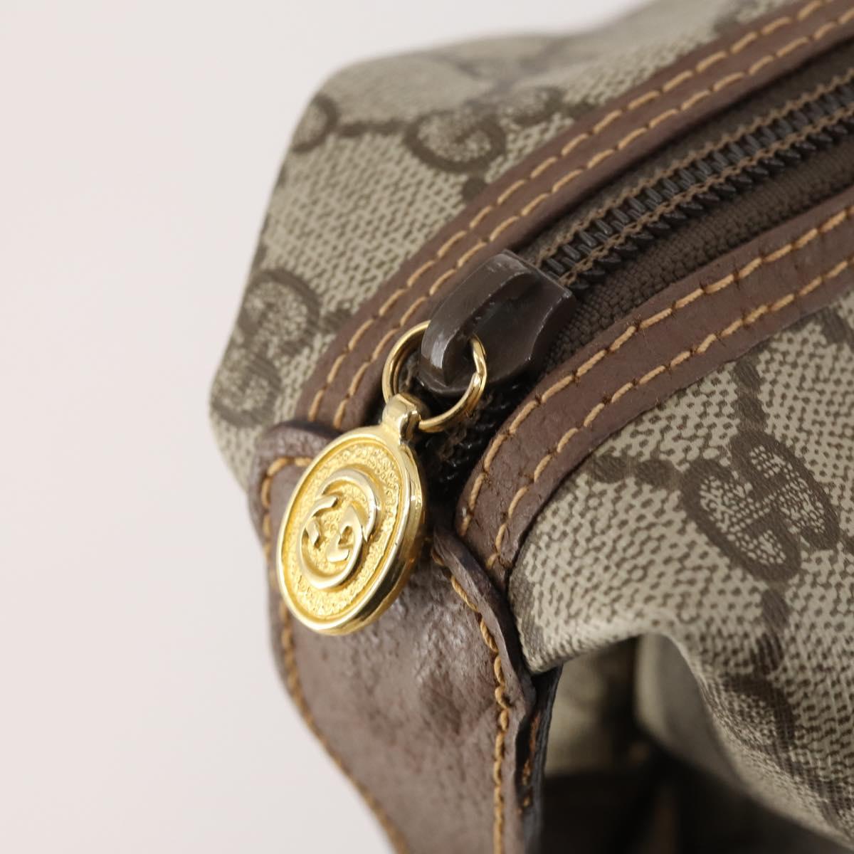 GUCCI GG Supreme Boston Bag PVC Beige Gold 012 1095 6080 Auth mr2046