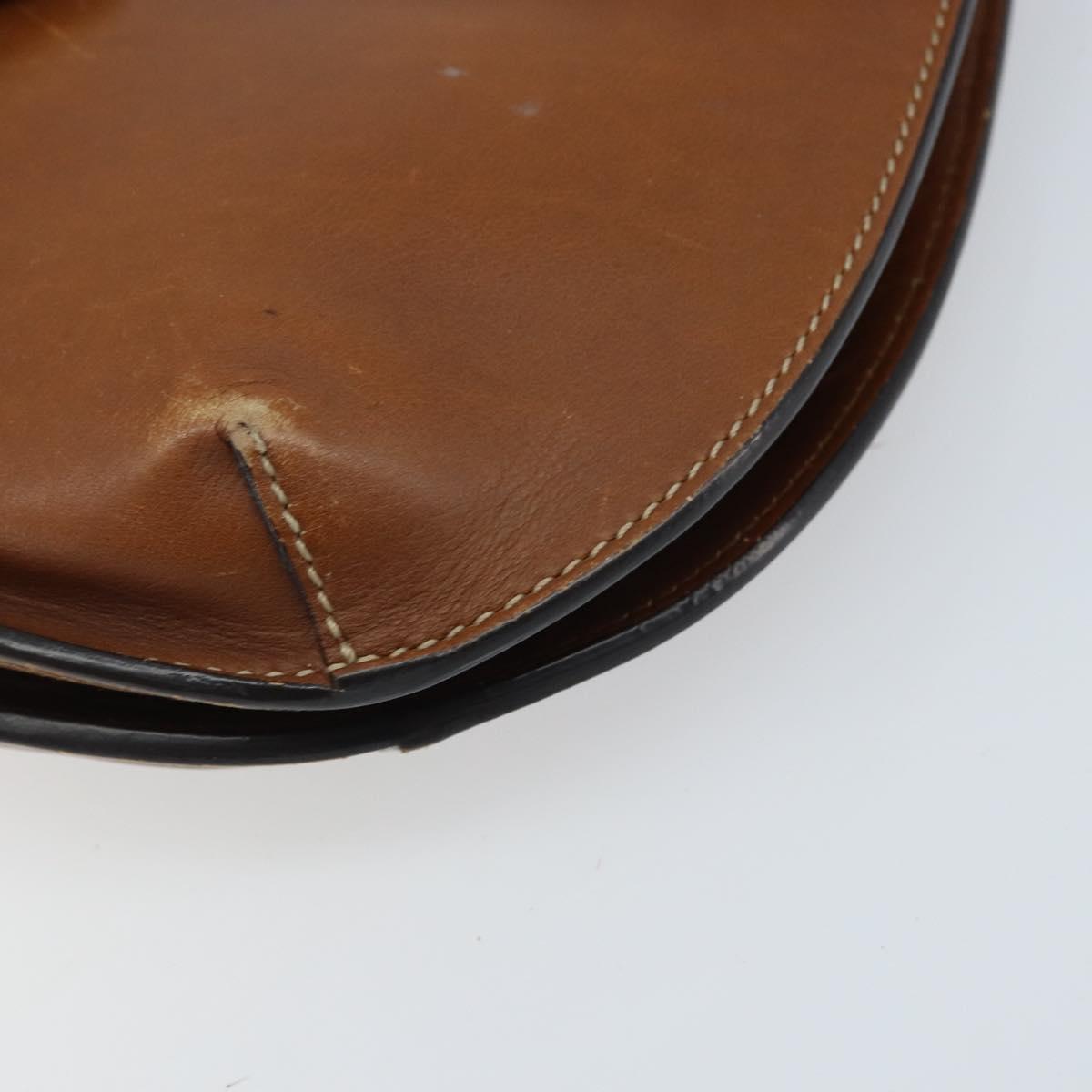 GUCCI Shoulder Bag Leather Brown Gold 409154 Auth mr2049