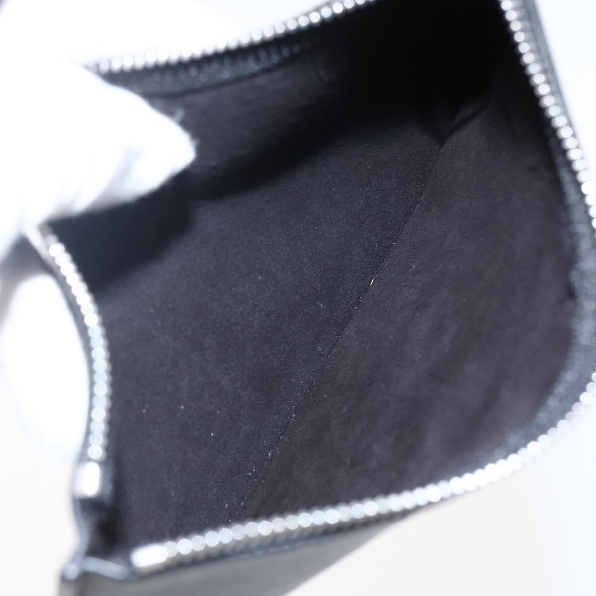 CELINE Studs Hand Bag Leather Black Silver Auth mr2054