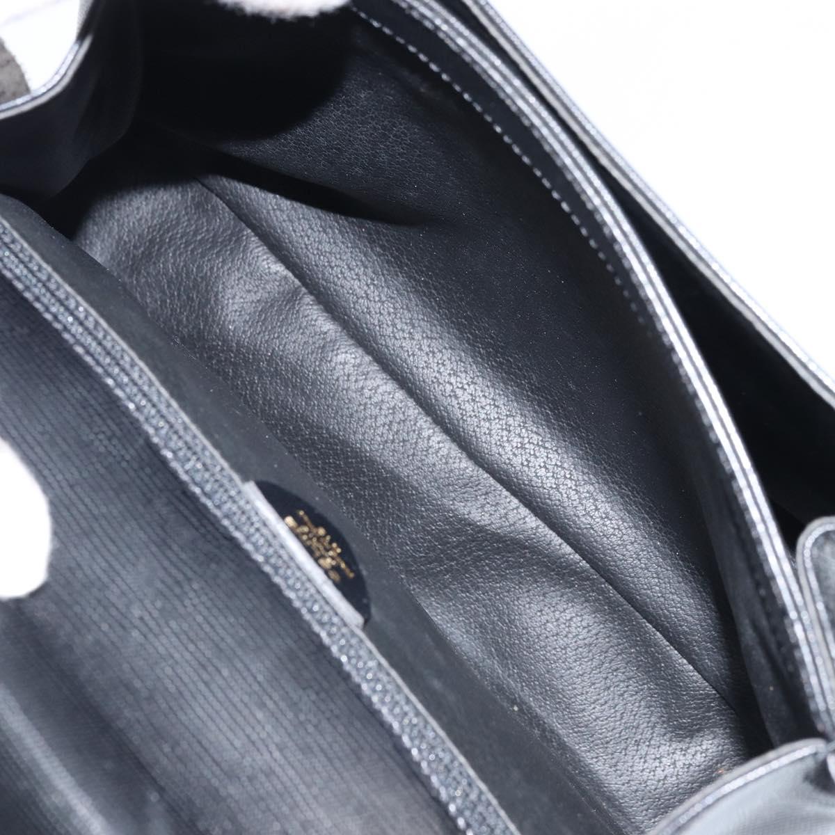 CELINE Hand Bag Leather 2way Black Gold Auth mr2055