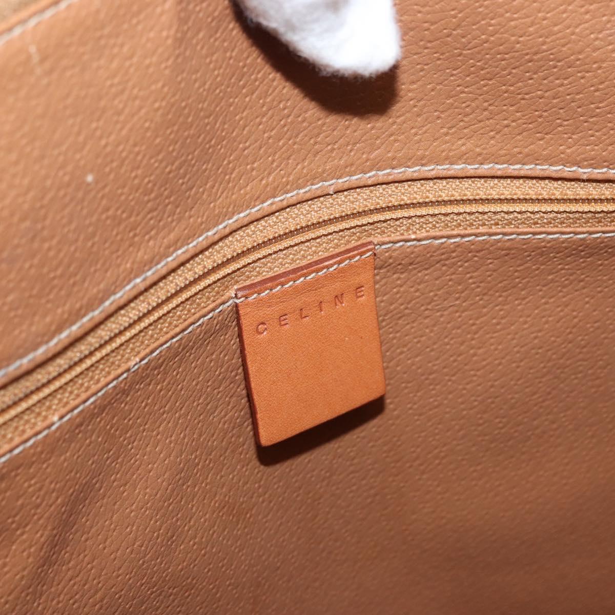 CELINE Macadam Canvas Hand Bag PVC Leather Brown Gold Auth mr2058