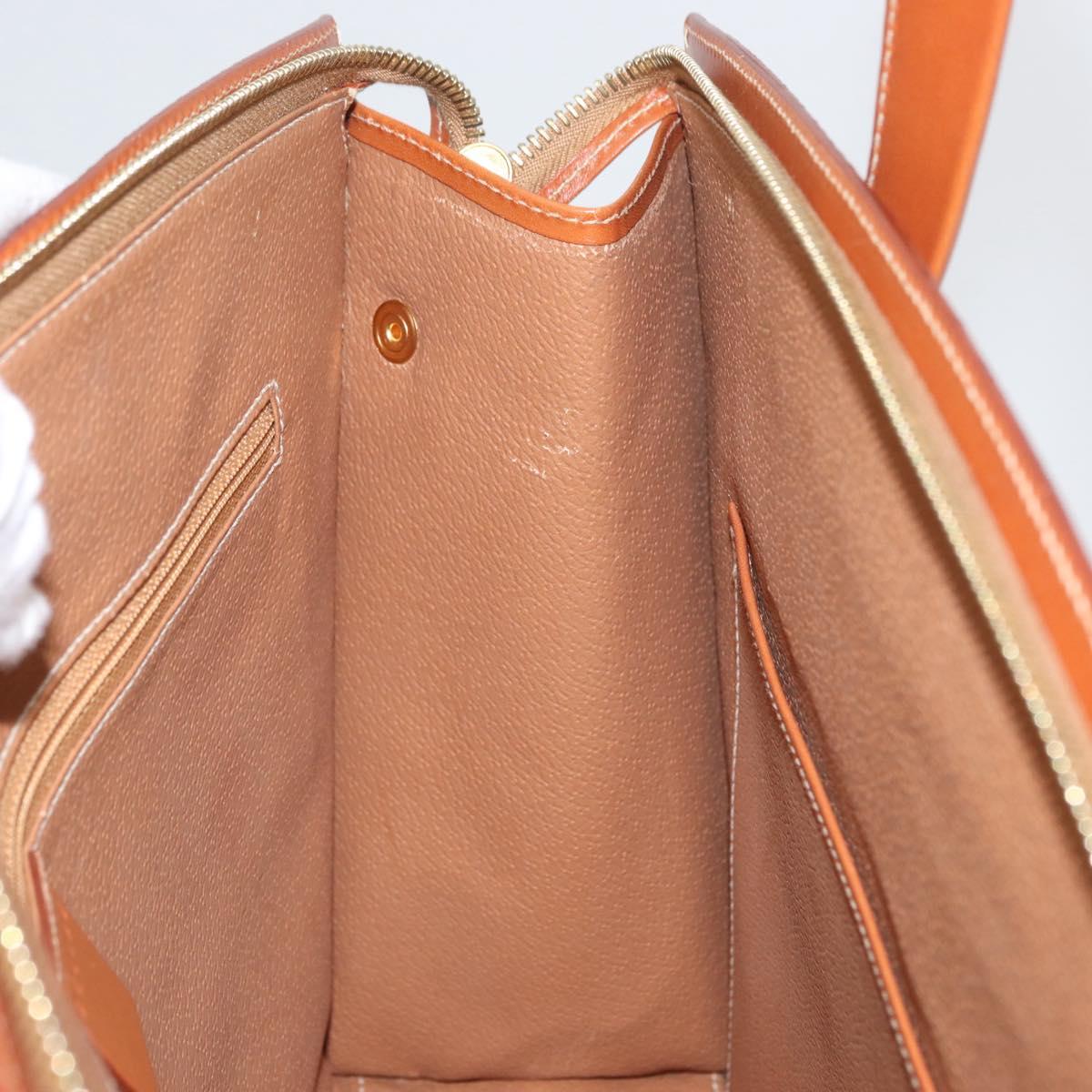 CELINE Macadam Canvas Hand Bag PVC Leather Brown Gold Auth mr2058