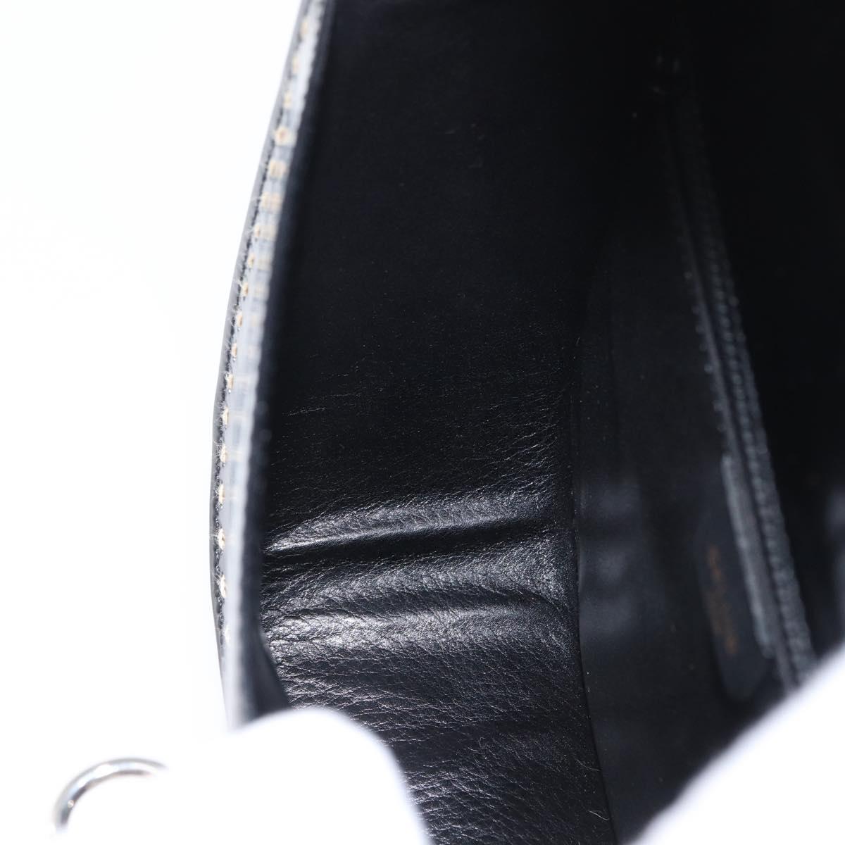 CELINE Shoulder Bag Leather Black Silver Auth mr2059V