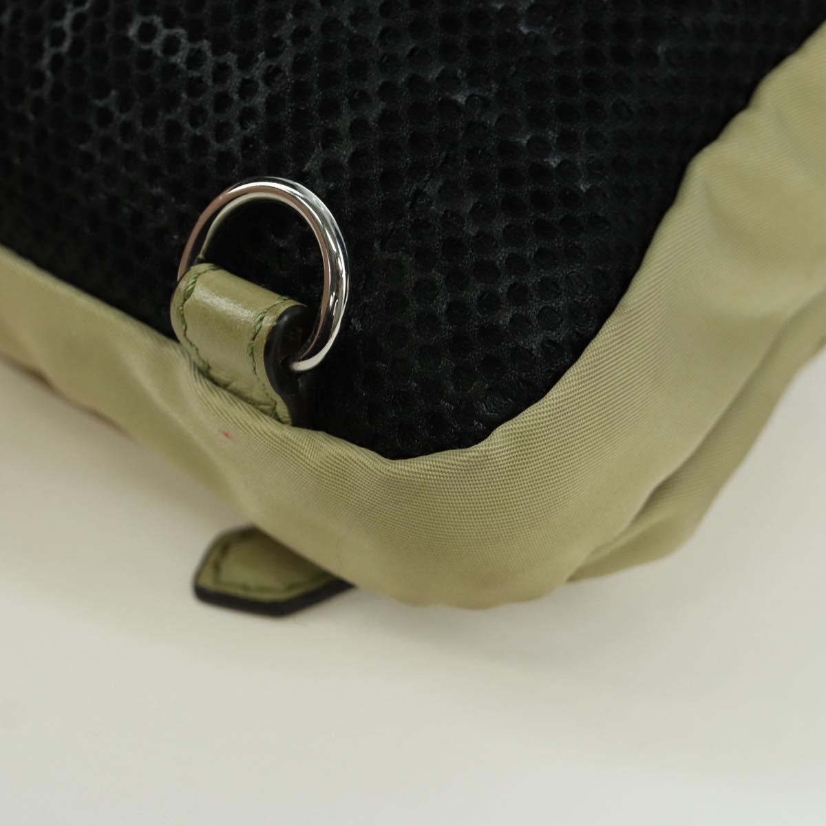 FENDI Fendines Shoulder Bag Nylon Green Silver Auth mr2067V