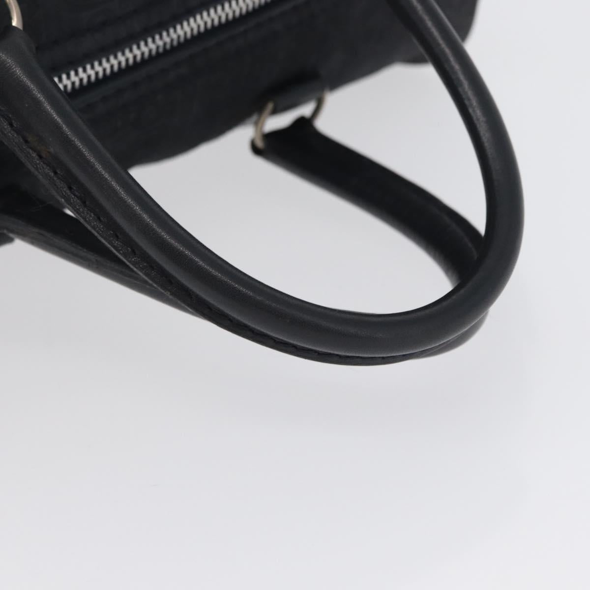 Christian Dior Boston Bag Suede Navy Silver Auth mr2069