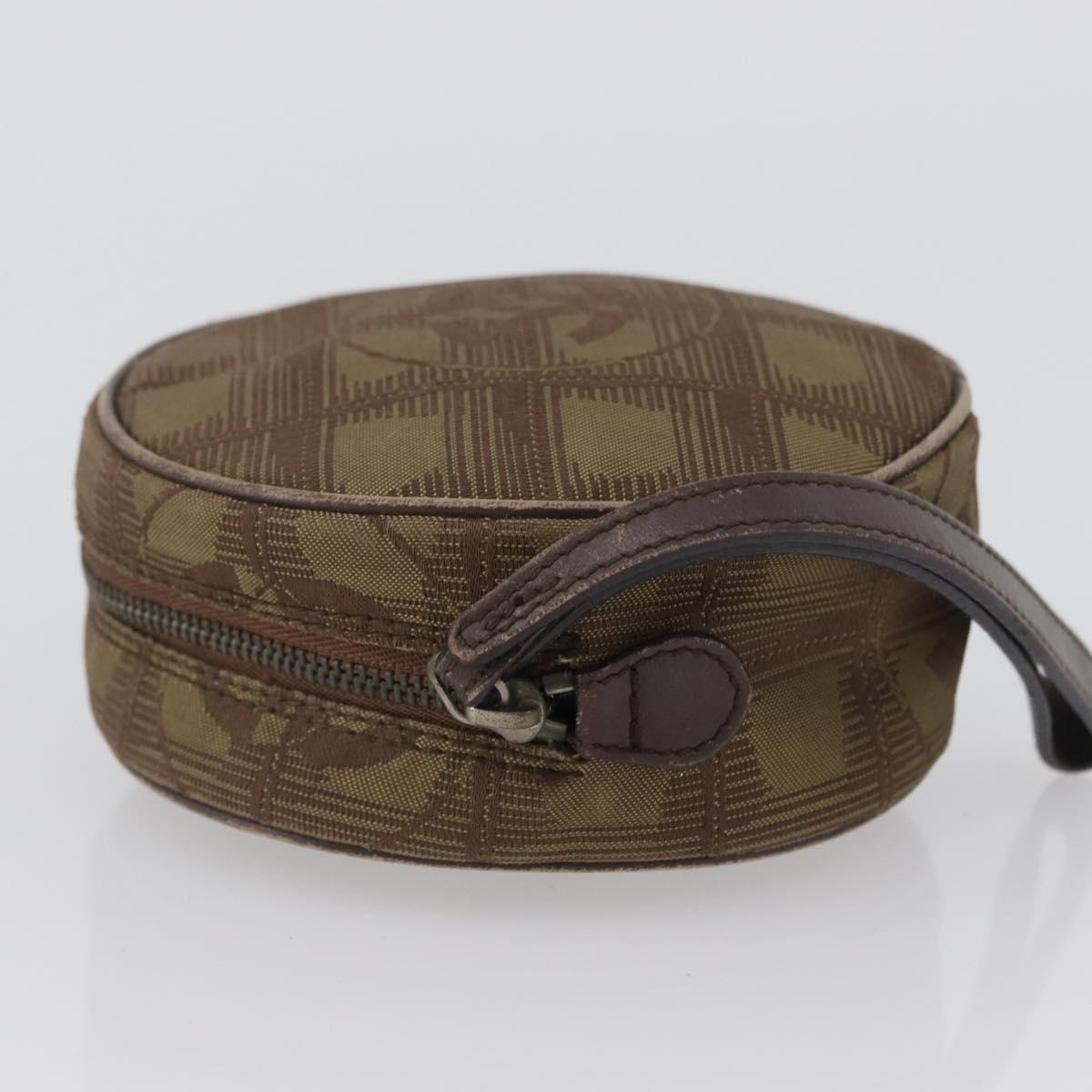 CHANEL New Travel Line Pouch Nylon Beige CC Auth mr2071