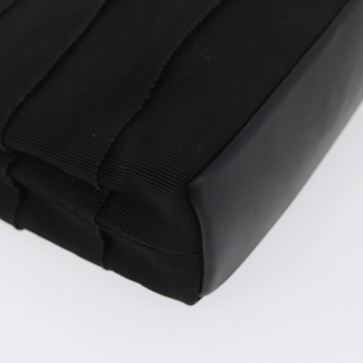 Salvatore Ferragamo Vala Hand Bag Canvas Black Gold Auth mr2078