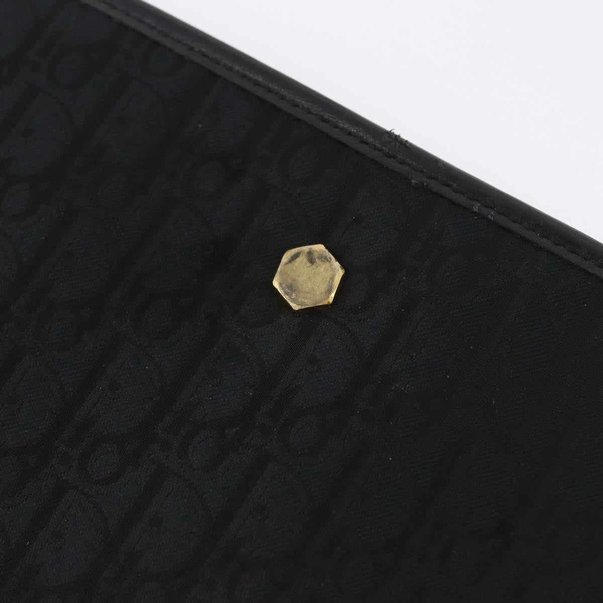Christian Dior Trotter Canvas Chain Shoulder Bag Black Gold Auth mr2080