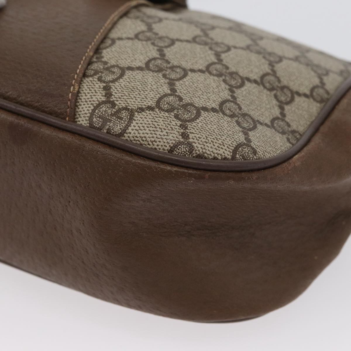 GUCCI Web Sherry Line GG Supreme Bag PVC Beige Gold 66 02 024 Auth mr2084