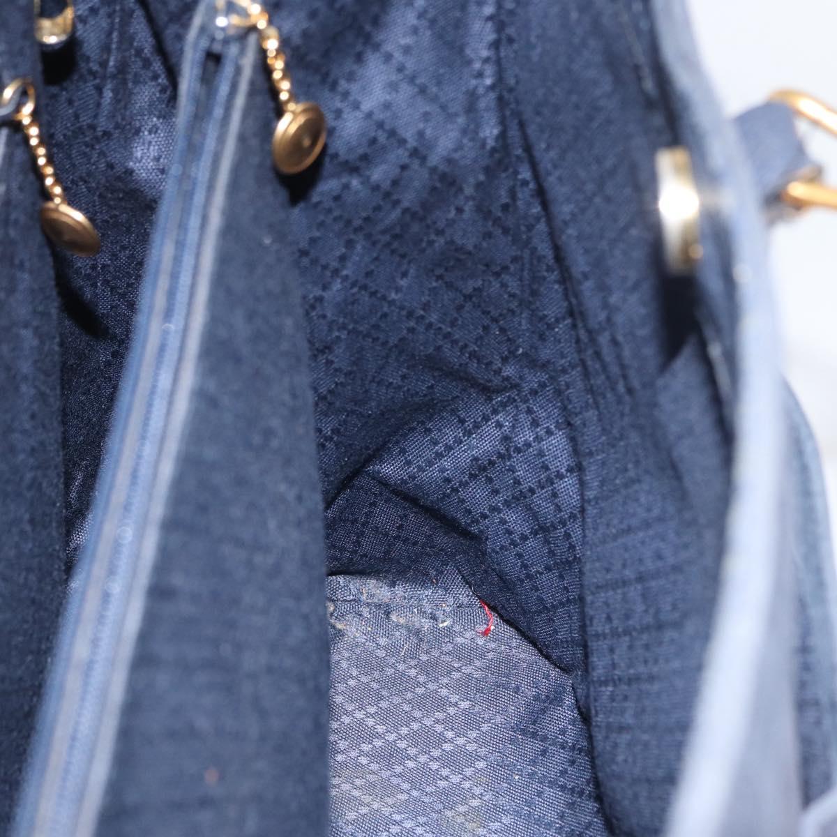 GUCCI Bamboo Hand Bag Suede Navy Gold 002 123 0322 Auth mr2091