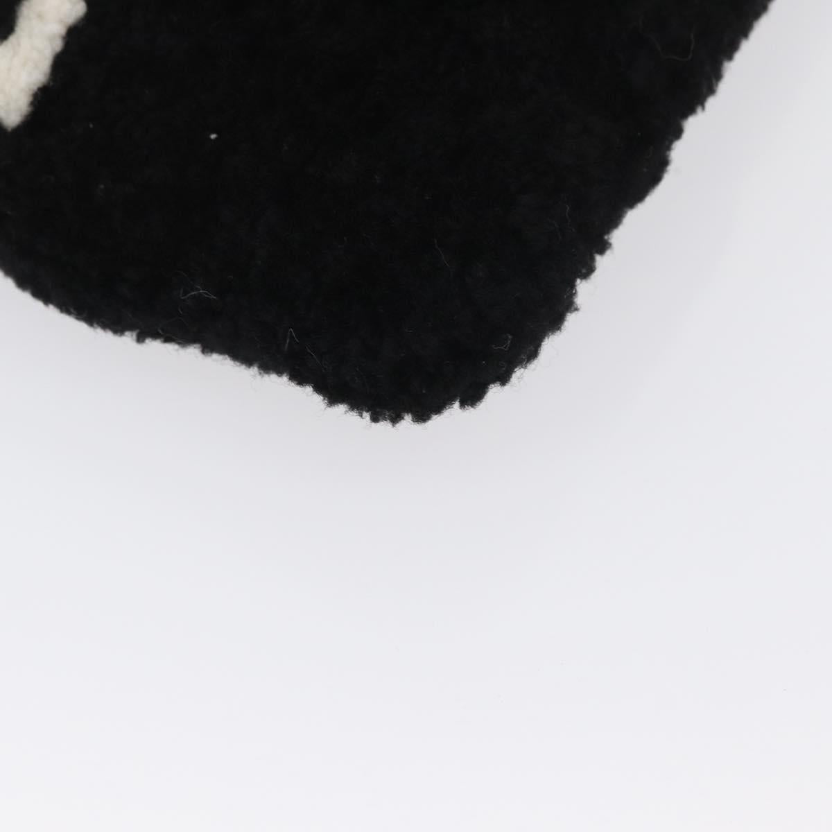 BALENCIAGA Clutch Bag knitted Fabrics Black Silver Auth mr2097