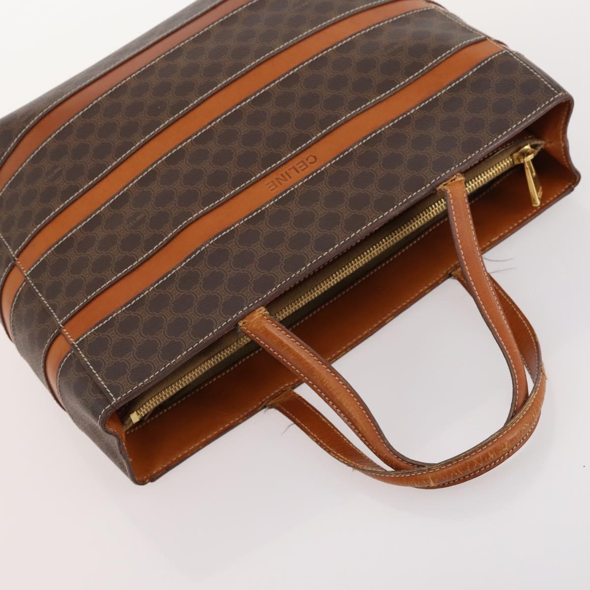 CELINE Macadam Canvas Hand Bag PVC Leather 4 Set Brown Auth mr2100