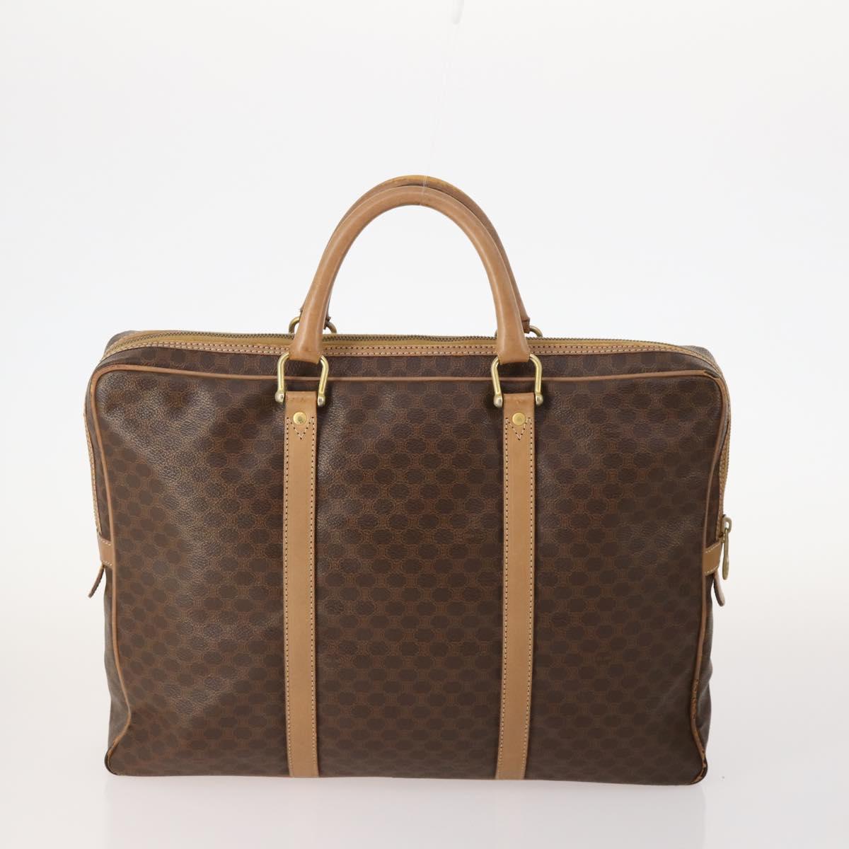 CELINE Macadam Canvas Hand Bag PVC Leather 4 Set Brown Auth mr2100