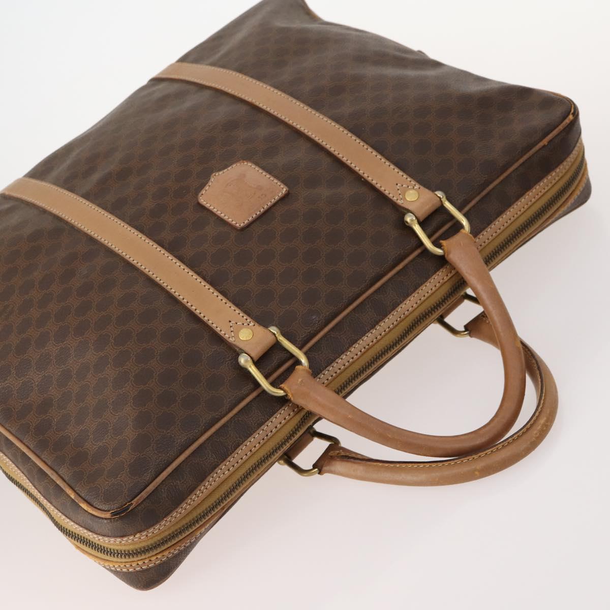 CELINE Macadam Canvas Hand Bag PVC Leather 4 Set Brown Auth mr2100