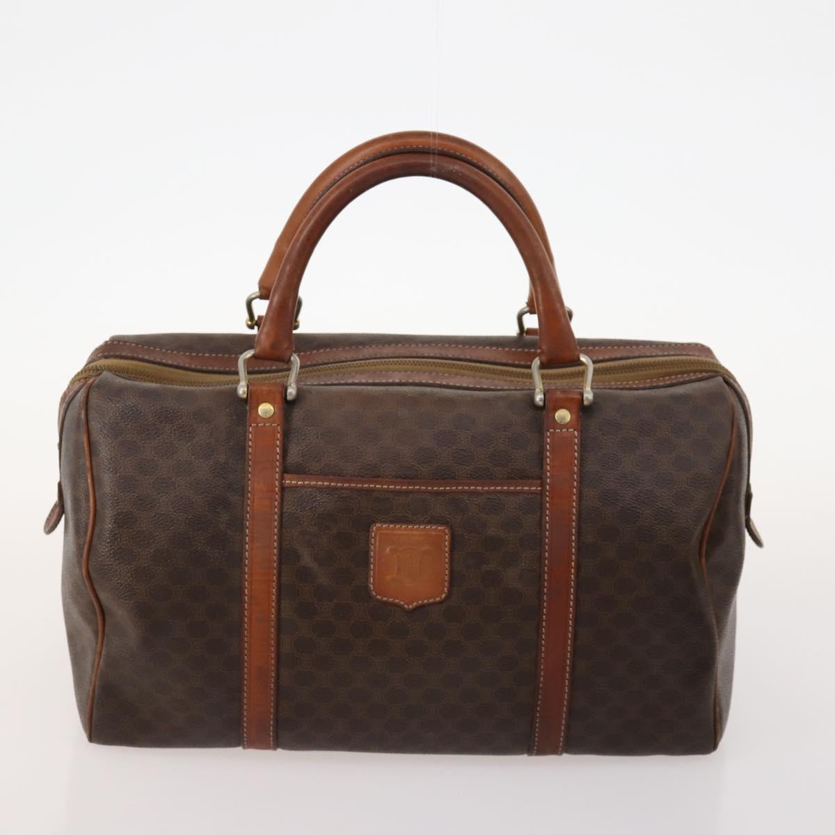 CELINE Macadam Canvas Hand Bag PVC Leather 4 Set Brown Auth mr2100