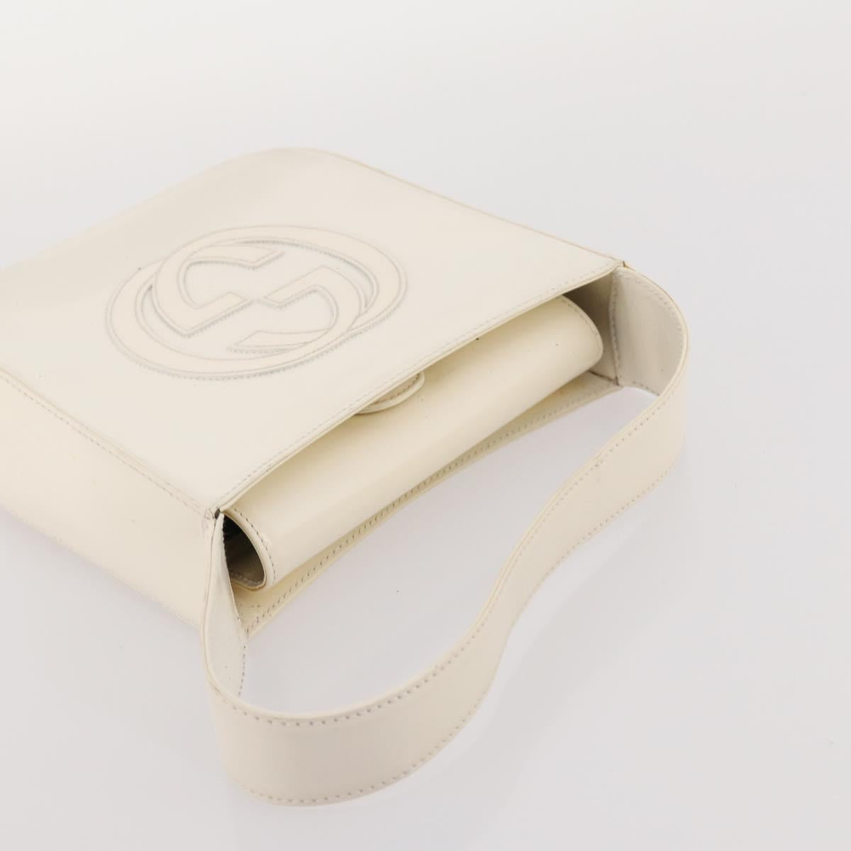 GUCCI Hand Bag Patent leather 2 Set White Green Auth mr2101