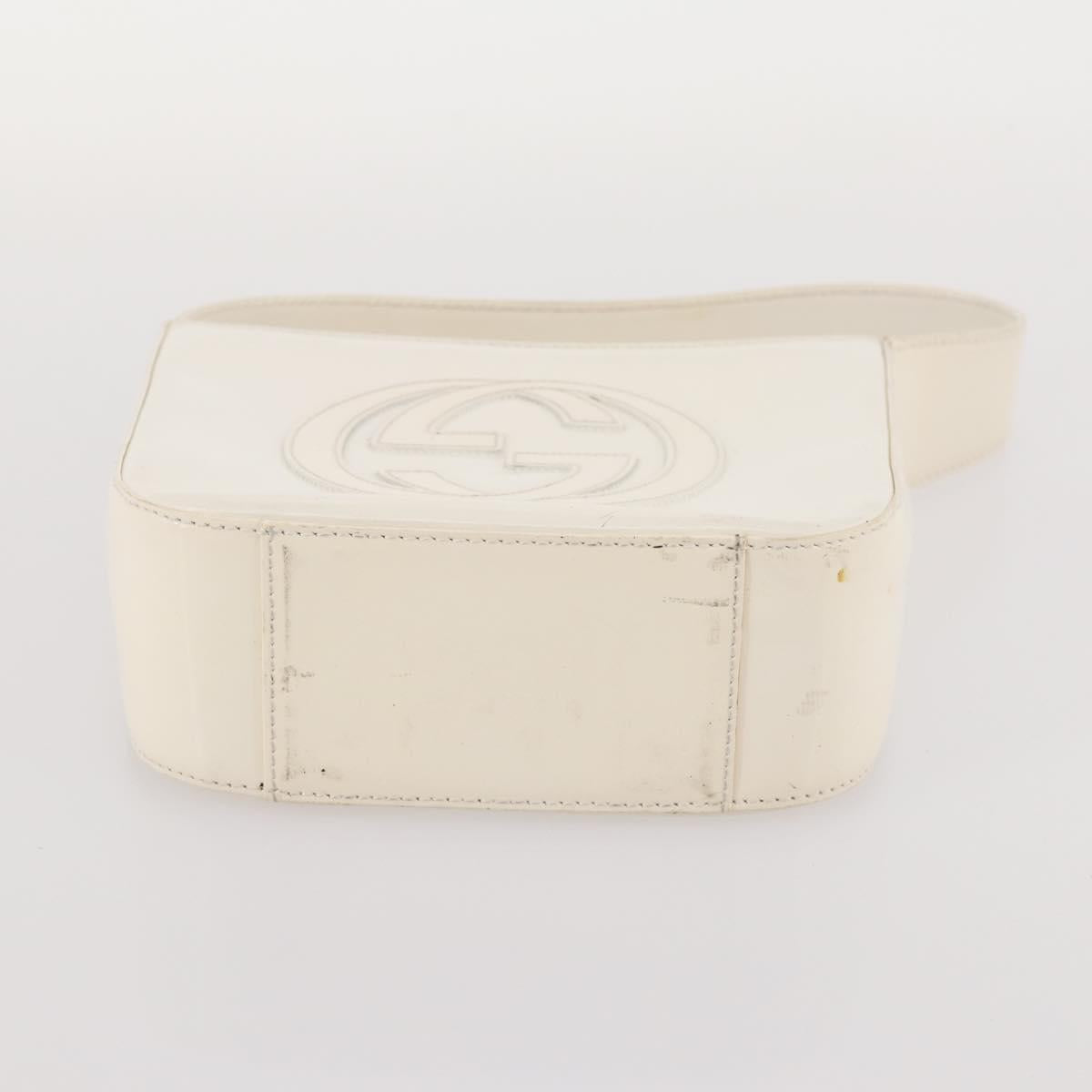 GUCCI Hand Bag Patent leather 2 Set White Green Auth mr2101