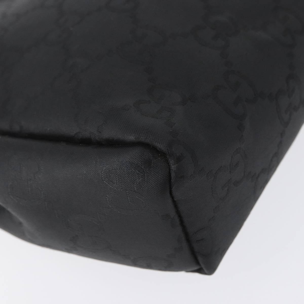 GUCCI GG Canvas Clutch Bag Nylon Black Silver 014 1126 Auth mr2106