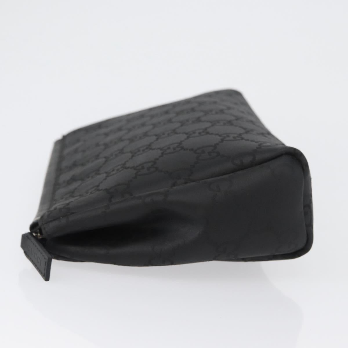 GUCCI GG Canvas Clutch Bag Nylon Black Silver 014 1126 Auth mr2106