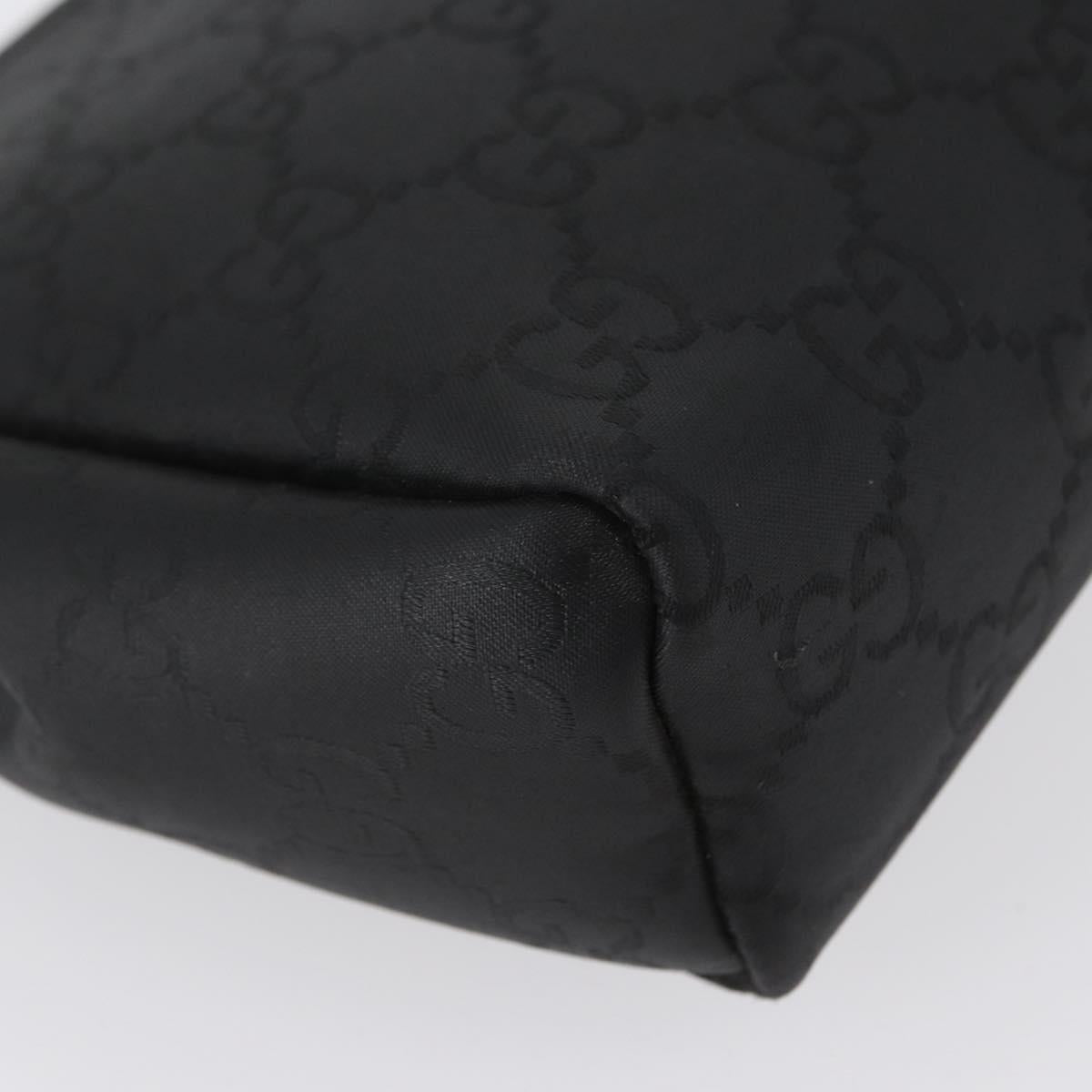 GUCCI GG Canvas Clutch Bag Nylon Black Silver 014 1126 Auth mr2106