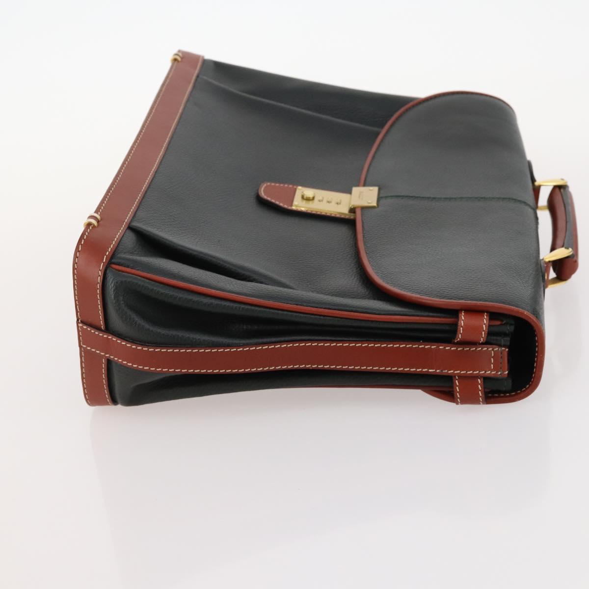 BALLY Hand Bag Leather 3 Set Black Pink Auth mr2113