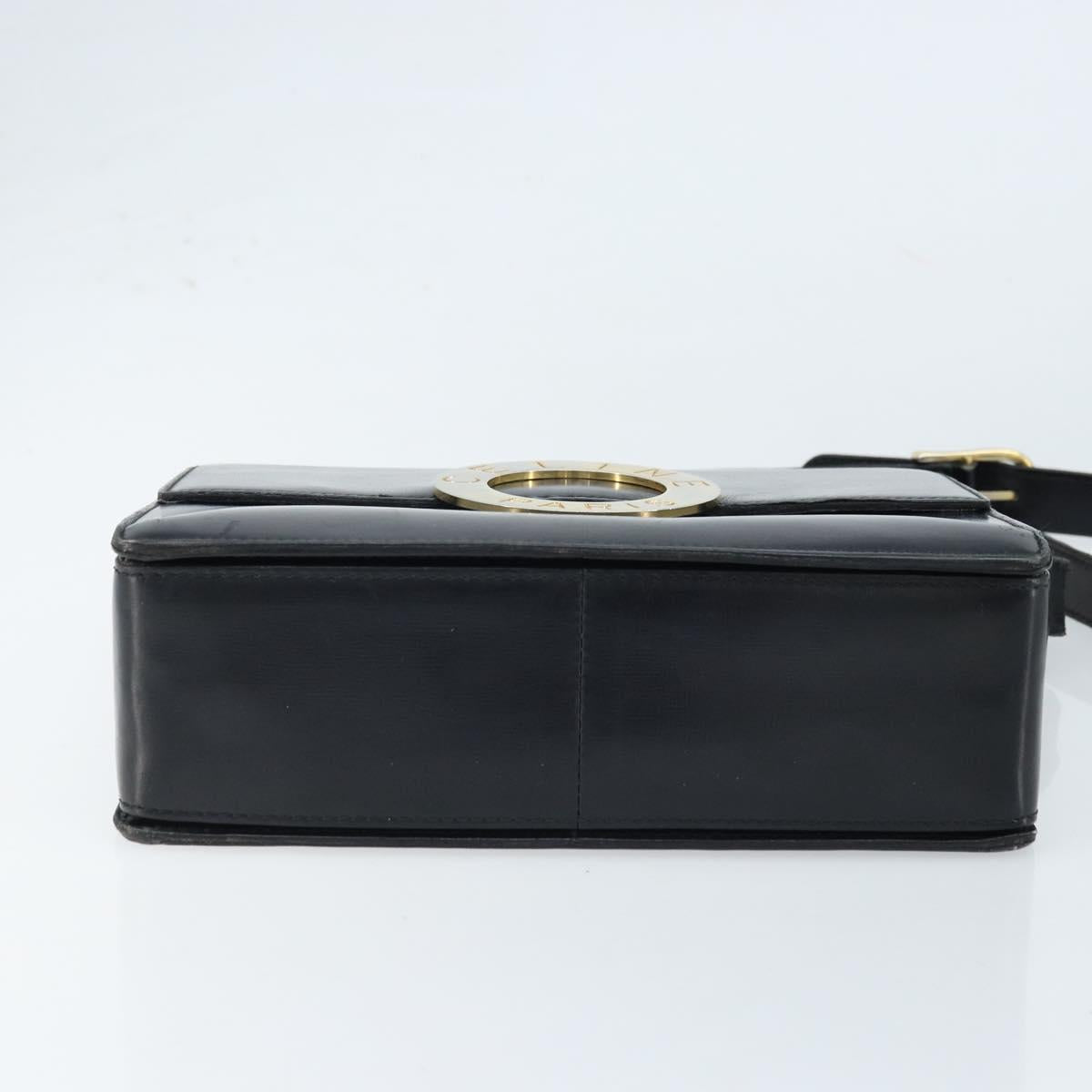 CELINE Shoulder Bag Leather Black Gold Auth mr2124A