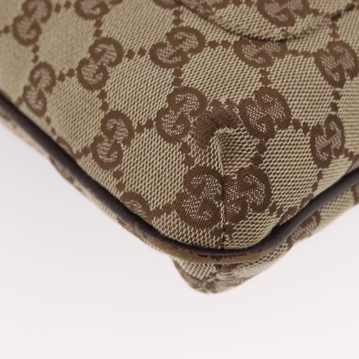 GUCCI GG Canvas Shoulder Bag Beige Silver 122793 Auth mr2126