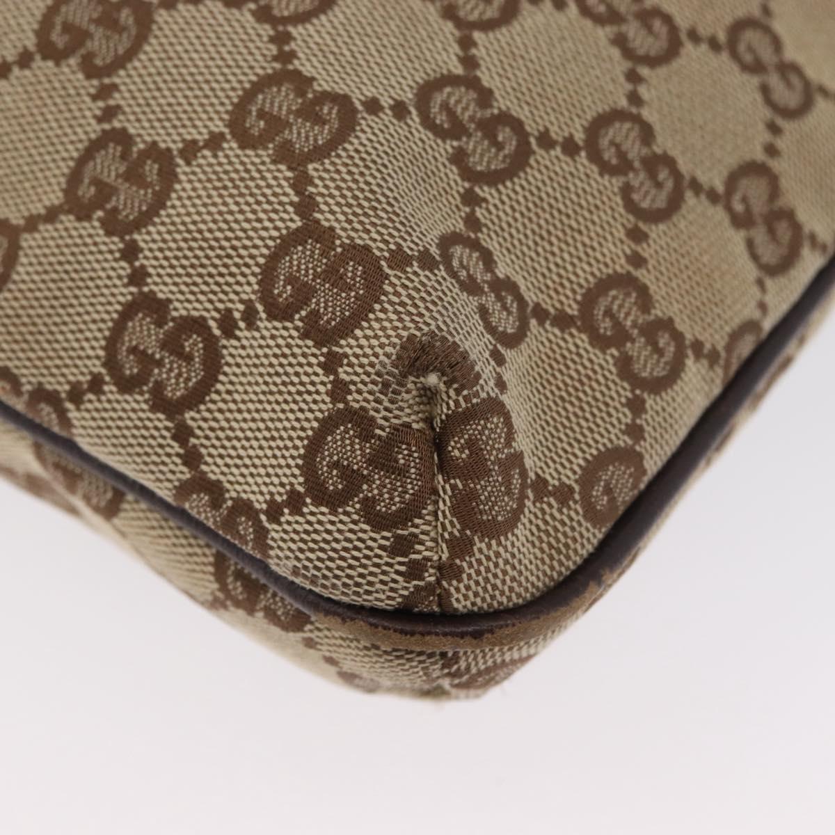 GUCCI GG Canvas Shoulder Bag Beige Silver 122793 Auth mr2126