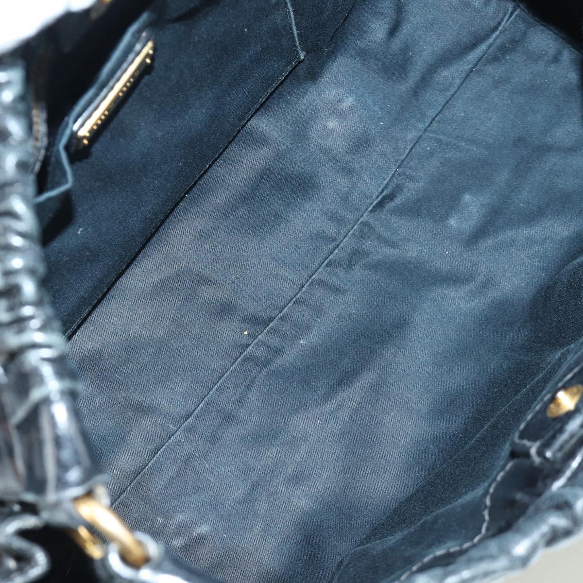 Miu Miu Hand Bag Leather 2way Black Gold Auth mr2127SAV