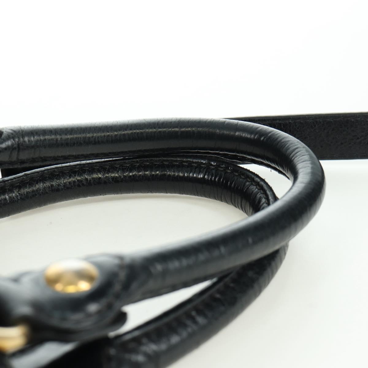 Miu Miu Hand Bag Leather 2way Black Gold Auth mr2127SAV
