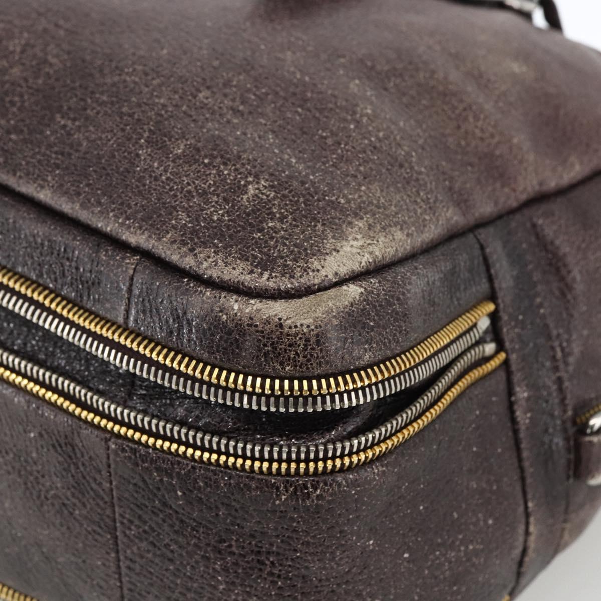 PRADA Hand Bag Leather Purple Silver Auth mr2128