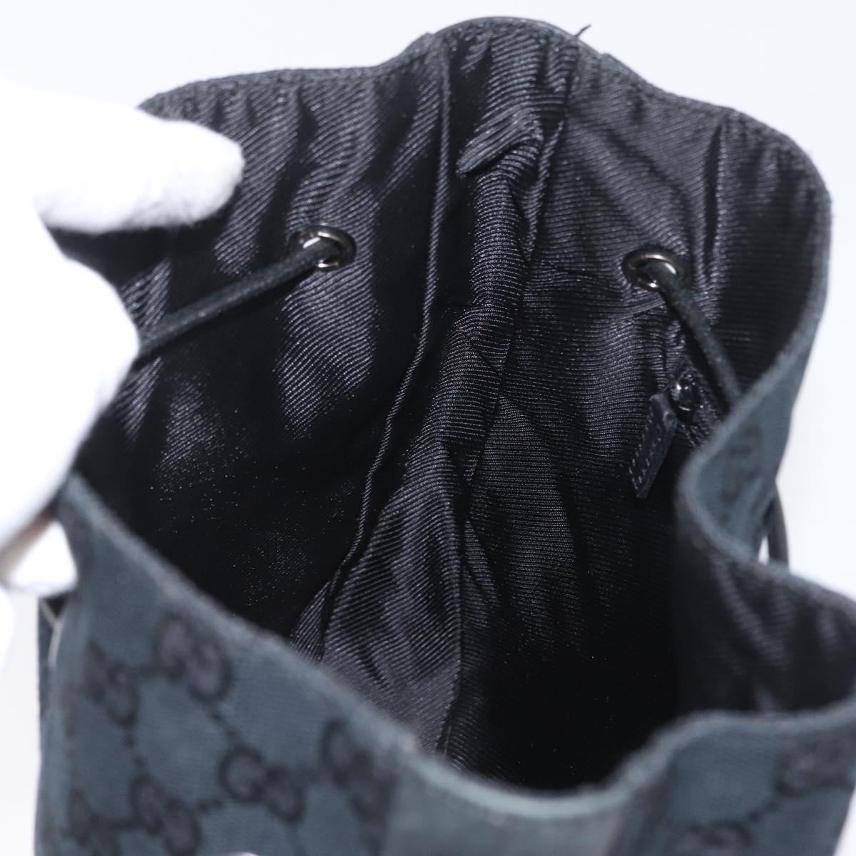 GUCCI GG Canvas Shoulder Bag Black Silver 001 3748 Auth mr2131