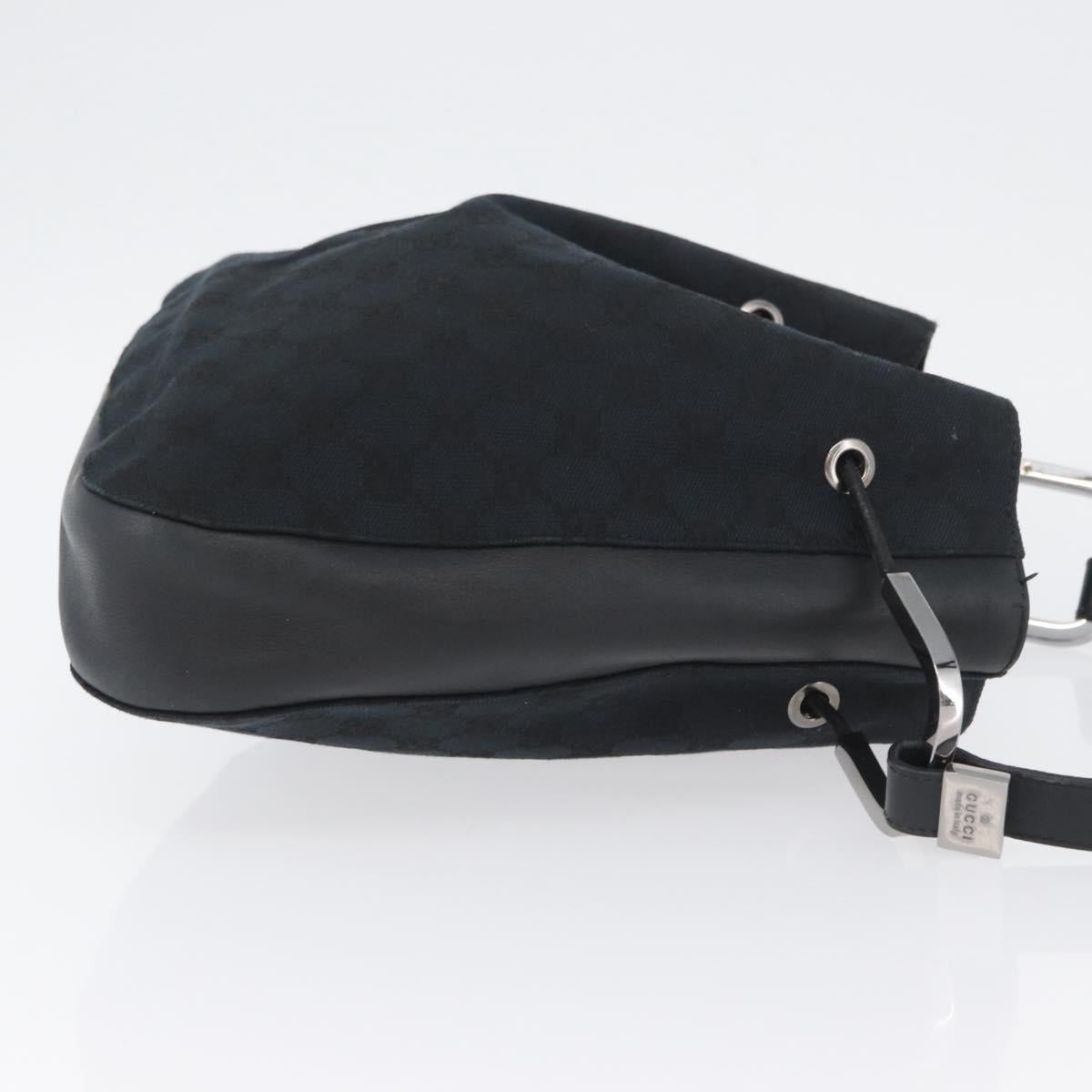 GUCCI GG Canvas Shoulder Bag Black Silver 001 3748 Auth mr2131