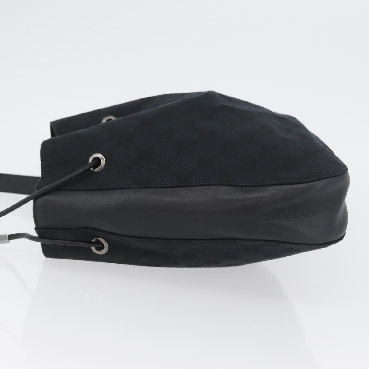 GUCCI GG Canvas Shoulder Bag Black Silver 001 3748 Auth mr2131