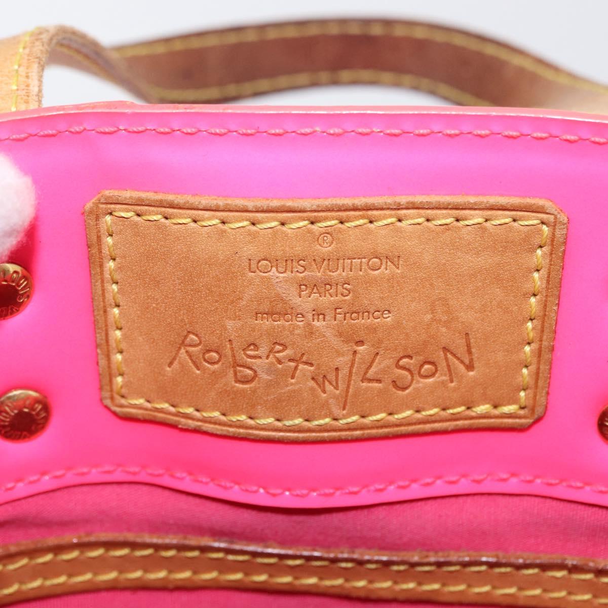 LOUIS VUITTON Monogram Vernis Fluo Reade PM Bag Pink Orange M91903 Auth mr2138