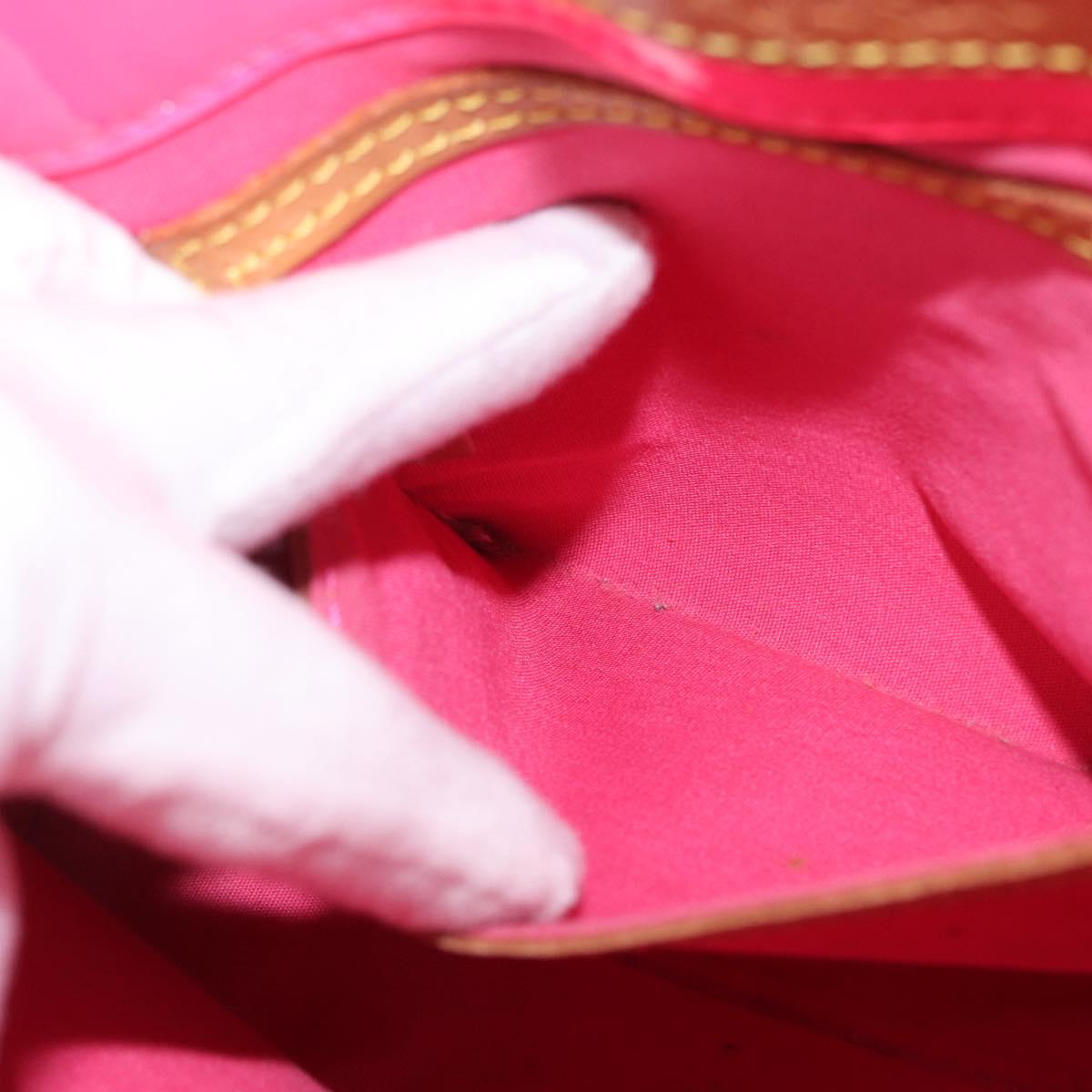 LOUIS VUITTON Monogram Vernis Fluo Reade PM Bag Pink Orange M91903 Auth mr2138