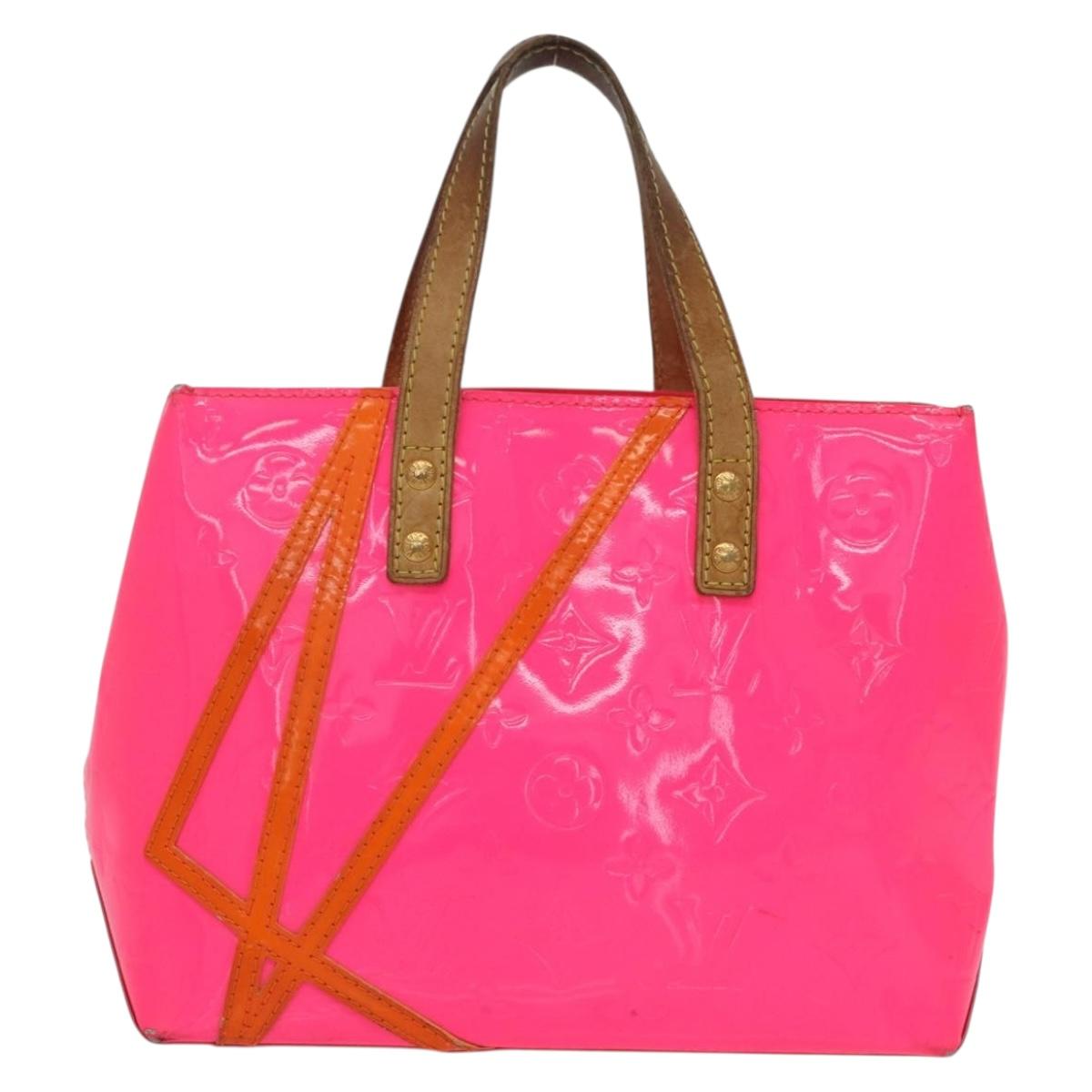 LOUIS VUITTON Monogram Vernis Fluo Reade PM Bag Pink Orange M91903 Auth mr2138