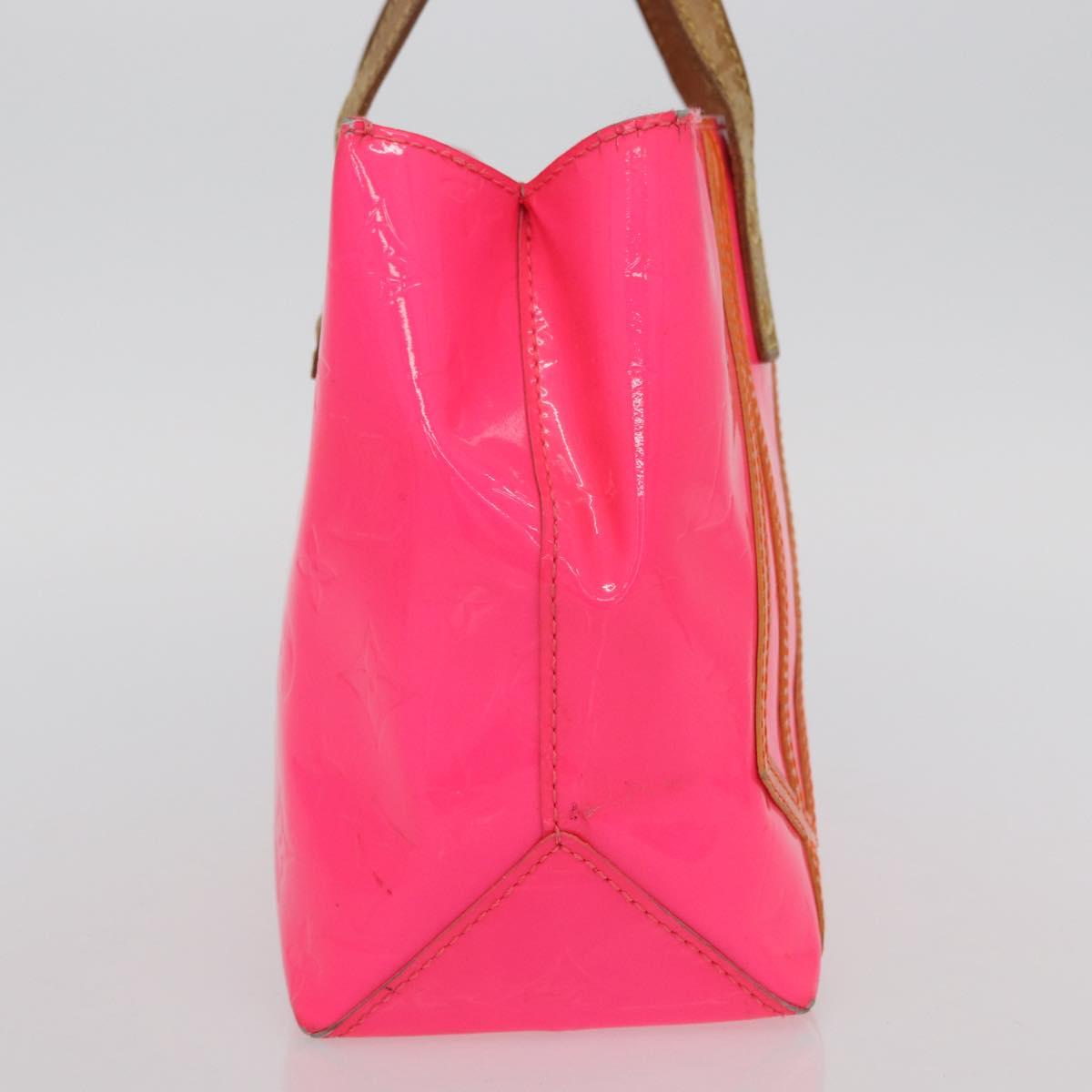 LOUIS VUITTON Monogram Vernis Fluo Reade PM Bag Pink Orange M91903 Auth mr2138