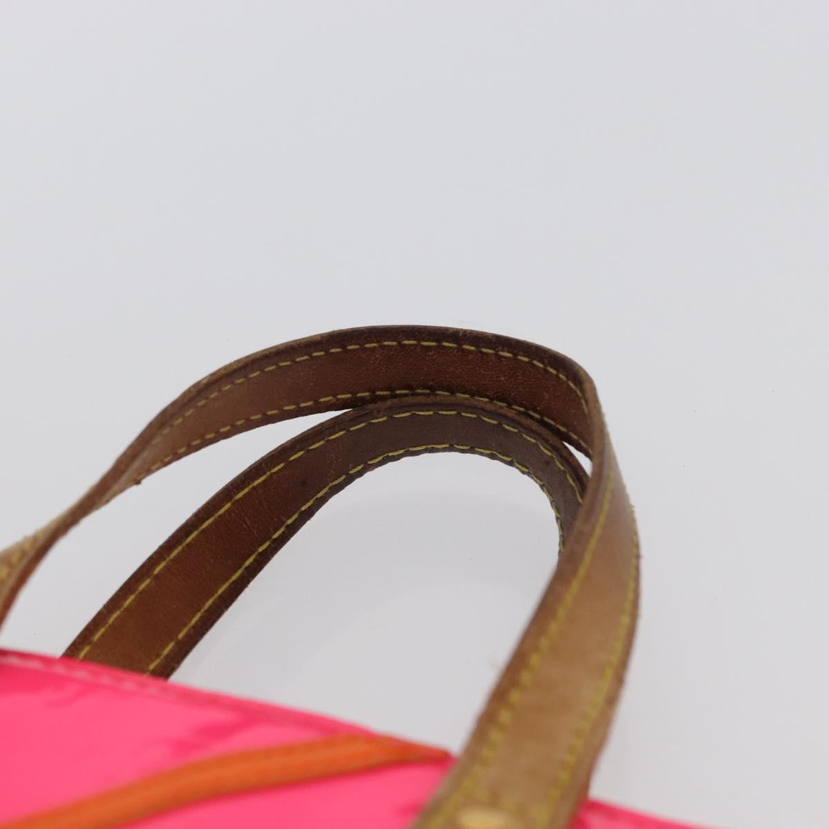 LOUIS VUITTON Monogram Vernis Fluo Reade PM Bag Pink Orange M91903 Auth mr2138