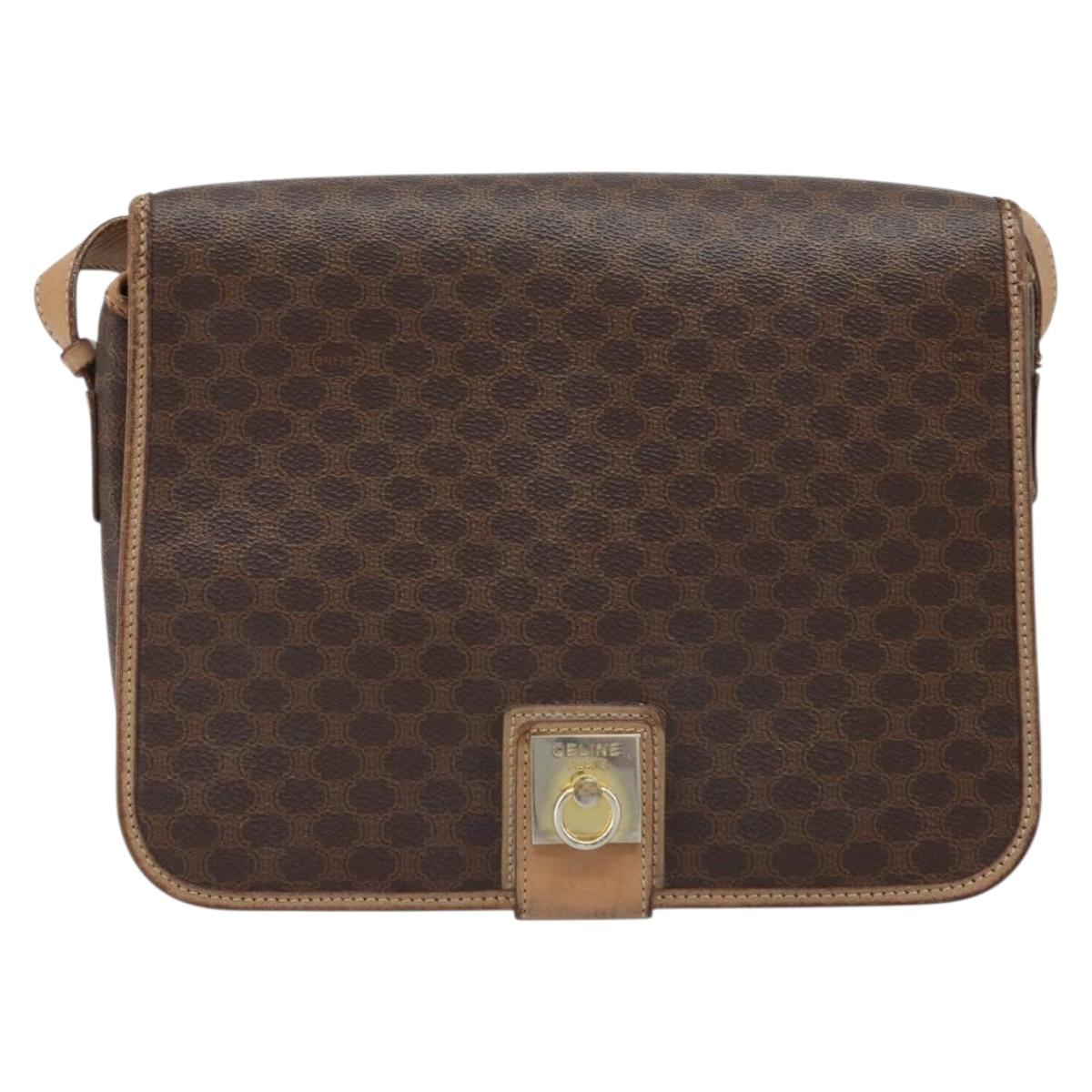CELINE Macadam Canvas Shoulder Bag PVC Leather Auth mr2142