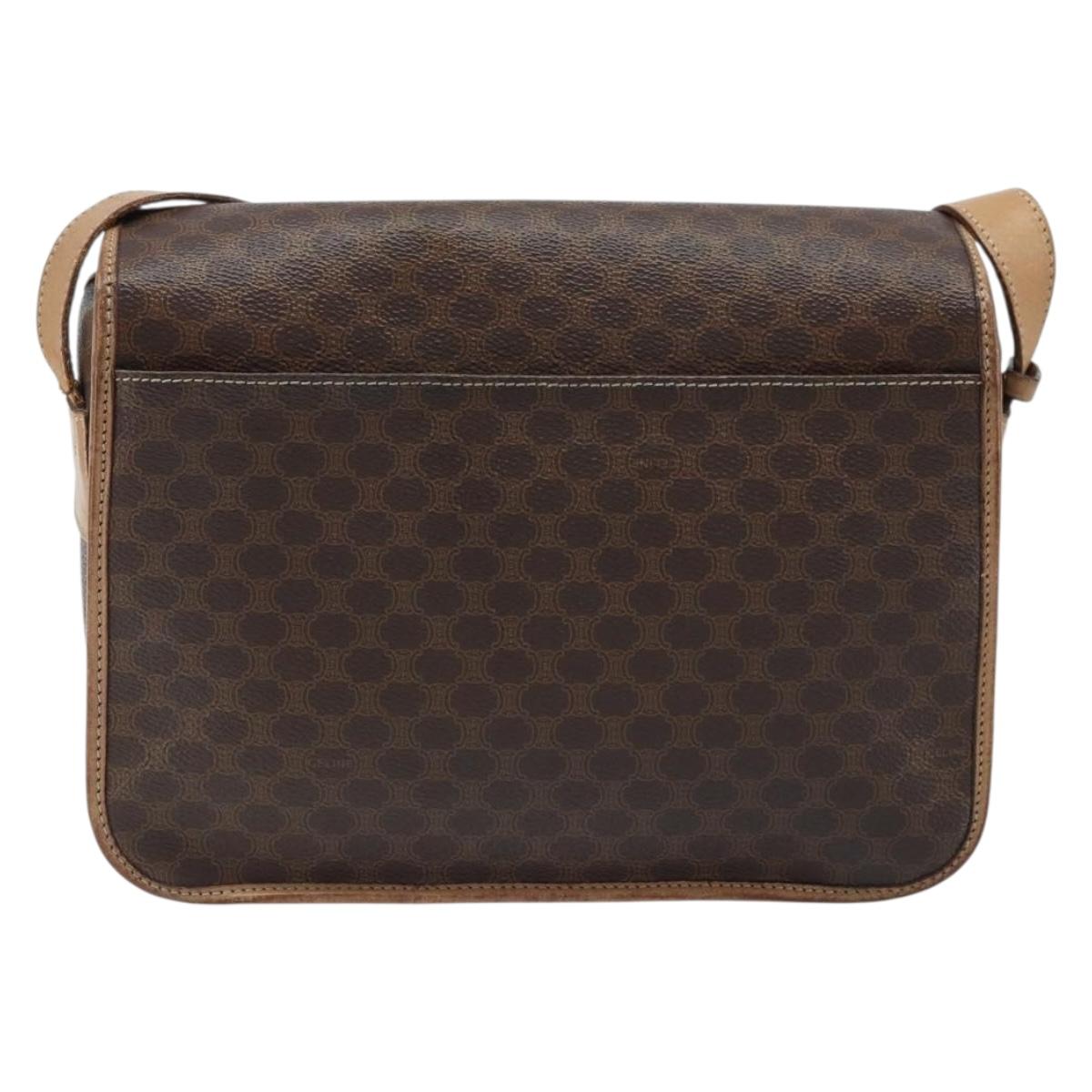 CELINE Macadam Canvas Shoulder Bag PVC Leather Auth mr2142