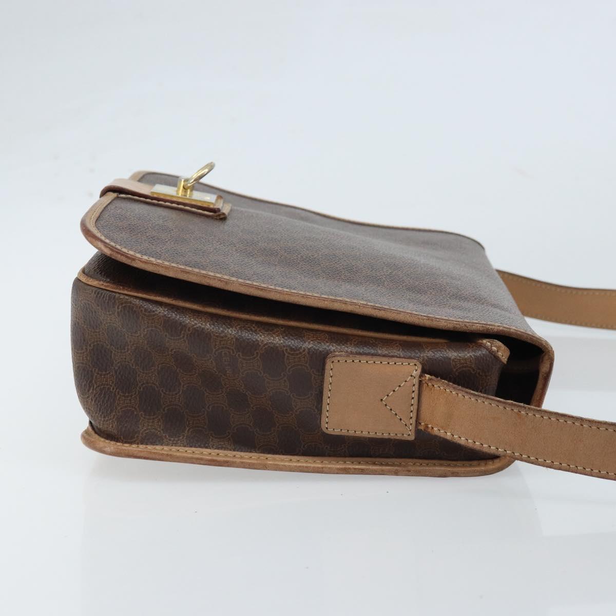 CELINE Macadam Canvas Shoulder Bag PVC Leather Auth mr2142