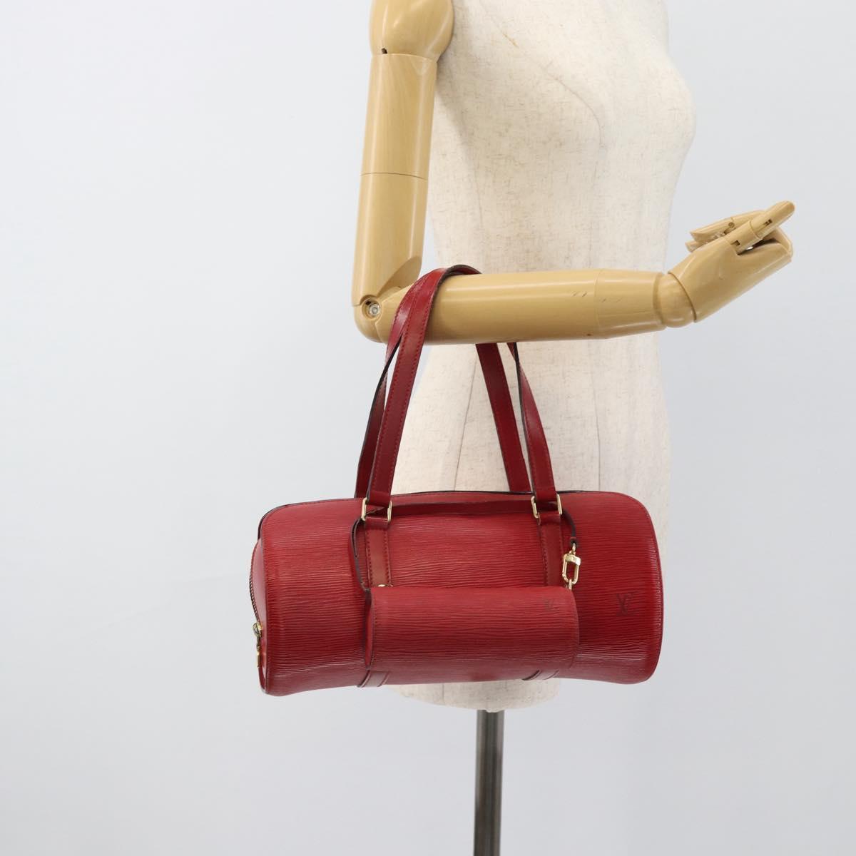 LOUIS VUITTON Epi Soufflot Hand Bag Red M52227 LV Auth mr2144A