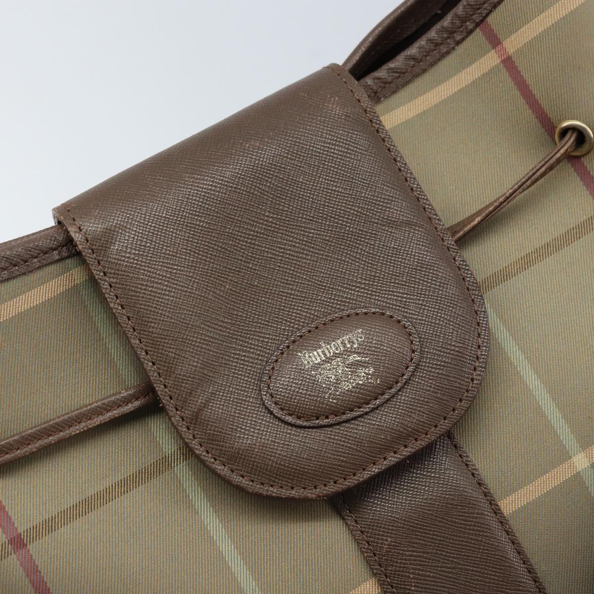 Burberrys Nova Check Shoulder Bag Beige Gold Auth mr2149