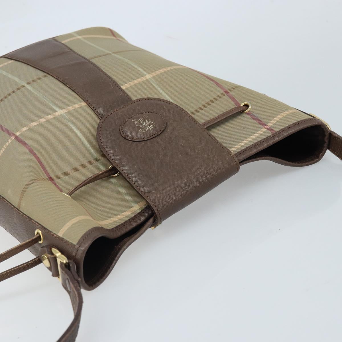 Burberrys Nova Check Shoulder Bag Beige Gold Auth mr2149