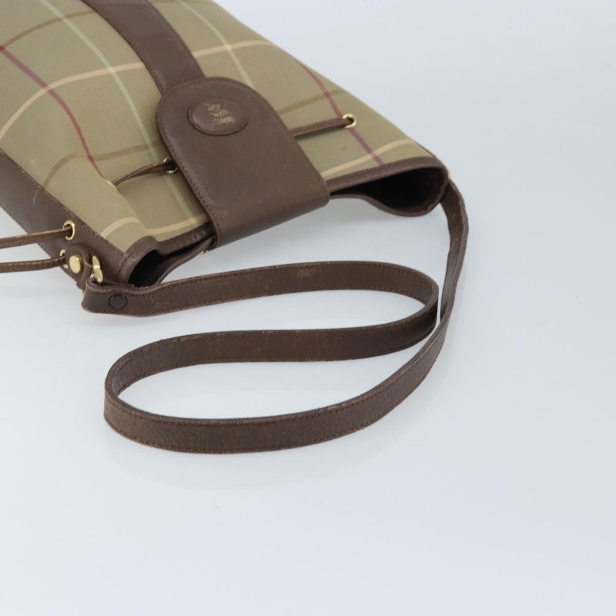 Burberrys Nova Check Shoulder Bag Beige Gold Auth mr2149