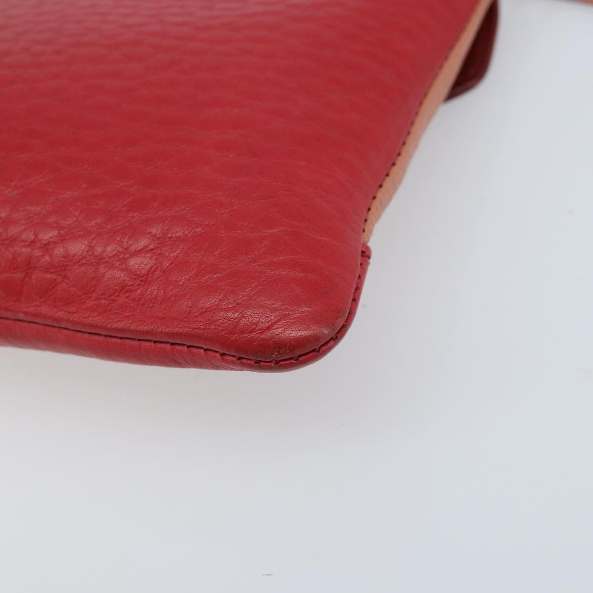 Chloe Shoulder Bag Leather Red Gold Auth mr2151